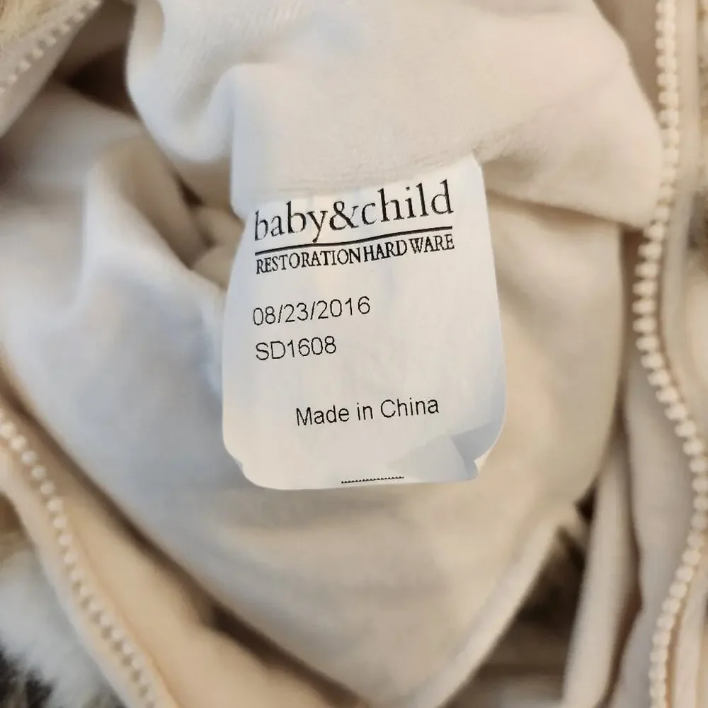RESTORATION HARDWARE Baby & Child Brown Cream Faux Fur Mob Wife Baby 0-6 M
